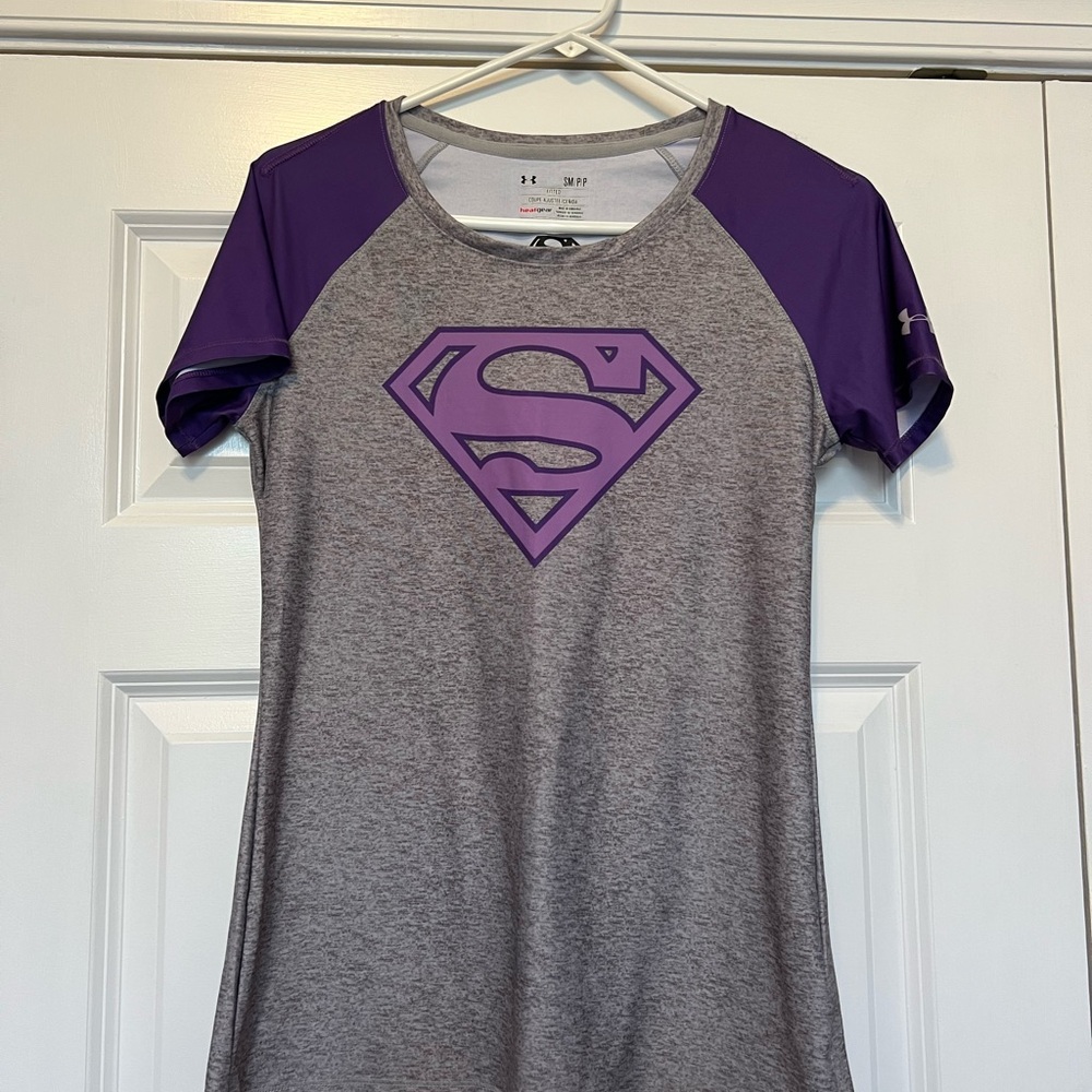 Under Armour Gray Superman Logo T-Shirt